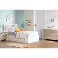 Munich Mates Kids' Bed with 3 Drawers Pure White - South Shore: Modern Twin Platform, Matte Finish, MDF Frame