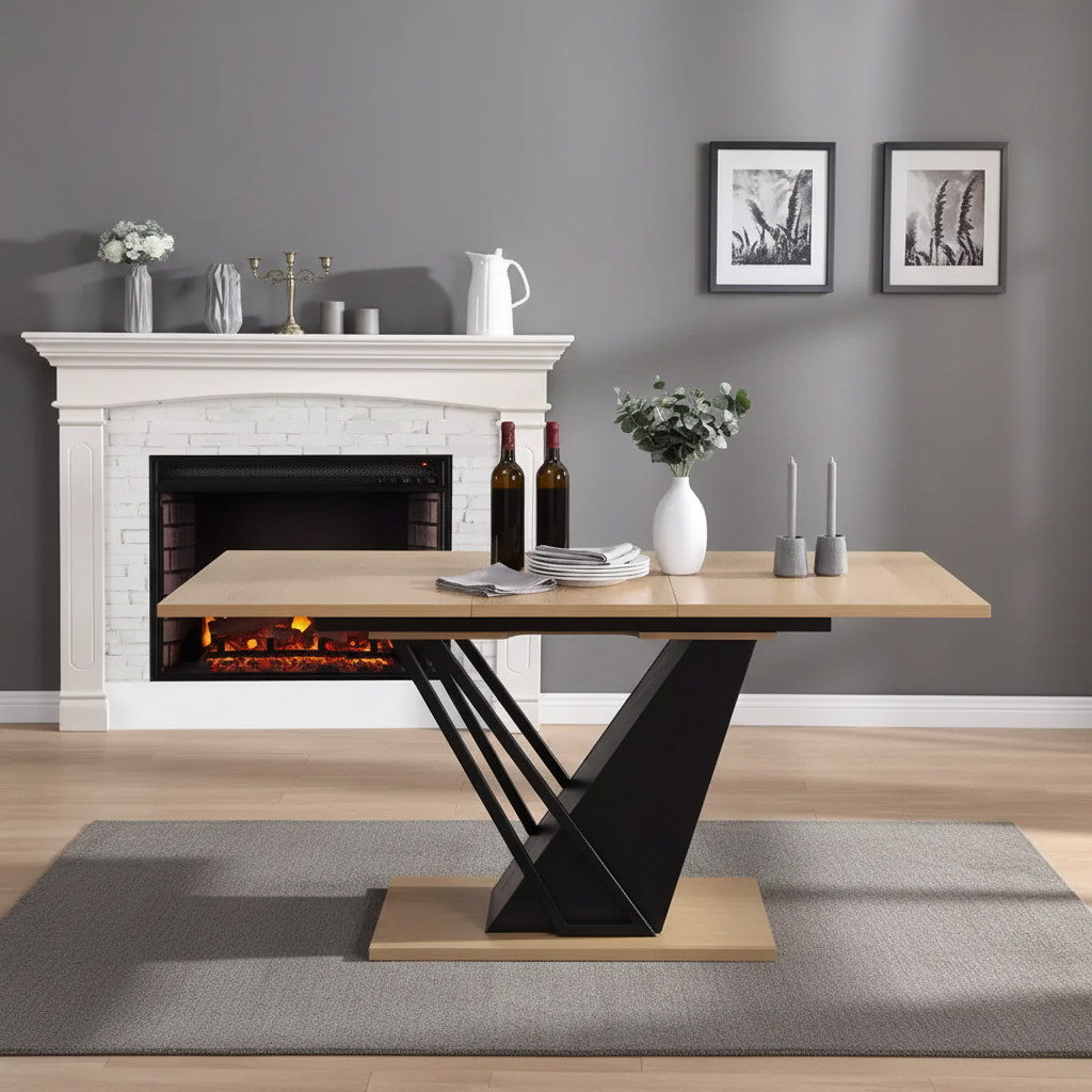 Table à manger rectangulaire extensible moderne
