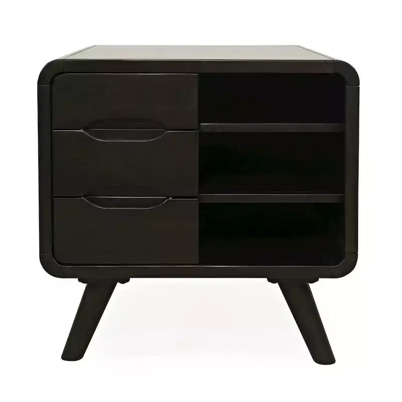 Jofran,Marlowe Mid-Century Modern 24 Curved End Table with Storage Drawers