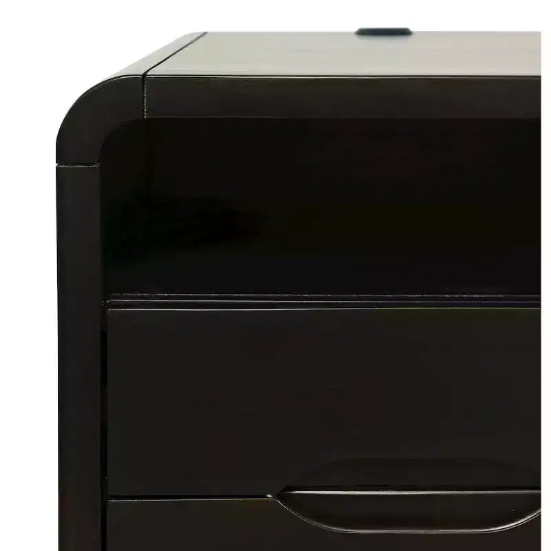 Jofran,Marlowe Mid-Century Modern 24 Curved End Table with Storage Drawers