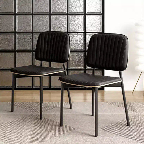 Gaoyangjiaju 32.7 Inch 4 Pack PU Leather Dining Chairs with Metal Frame Modern Accent Chairs for Dining Room Kitchen