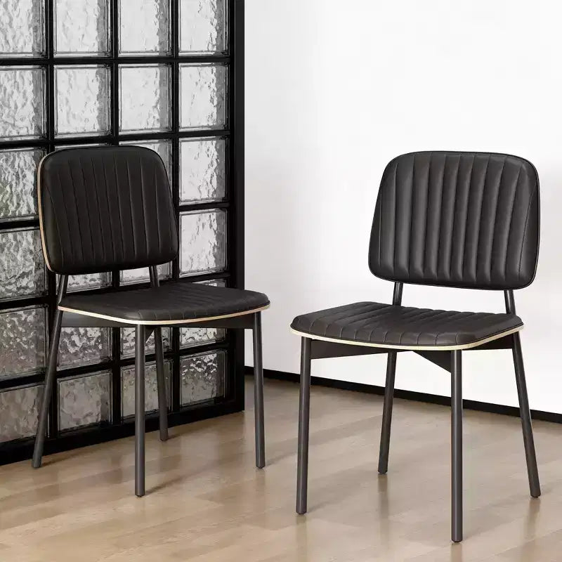 Gaoyangjiaju 32.7 Inch 4 Pack PU Leather Dining Chairs with Metal Frame Modern Accent Chairs for Dining Room Kitchen