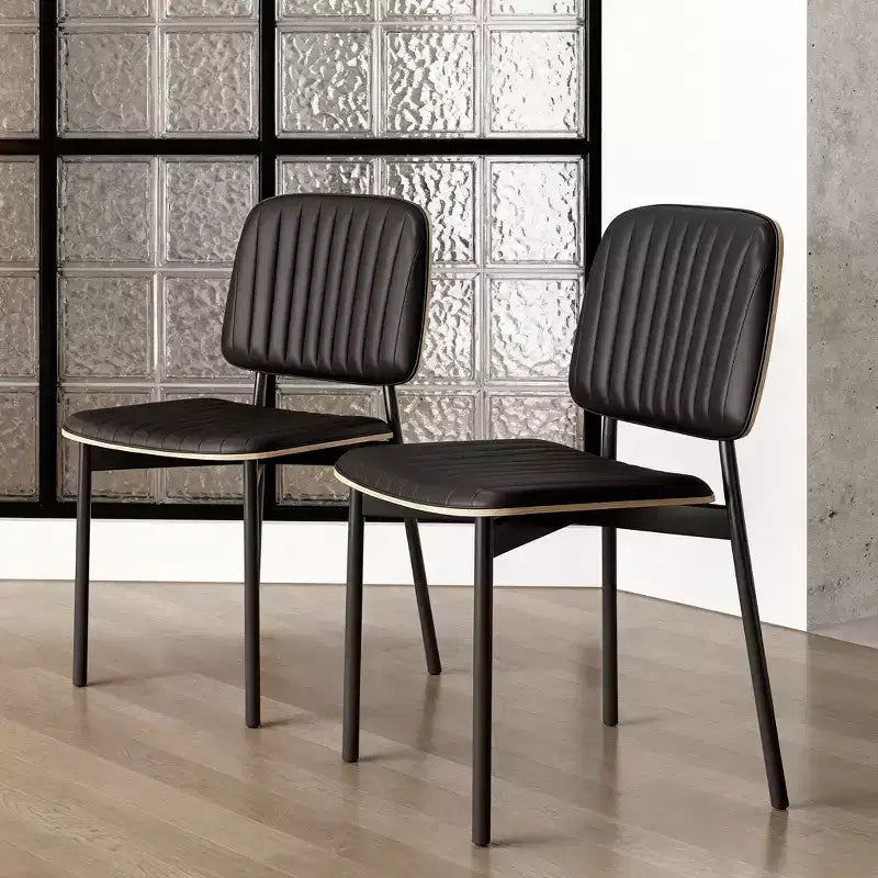 Gaoyangjiaju 32.7 Inch 4 Pack PU Leather Dining Chairs with Metal Frame Modern Accent Chairs for Dining Room Kitchen