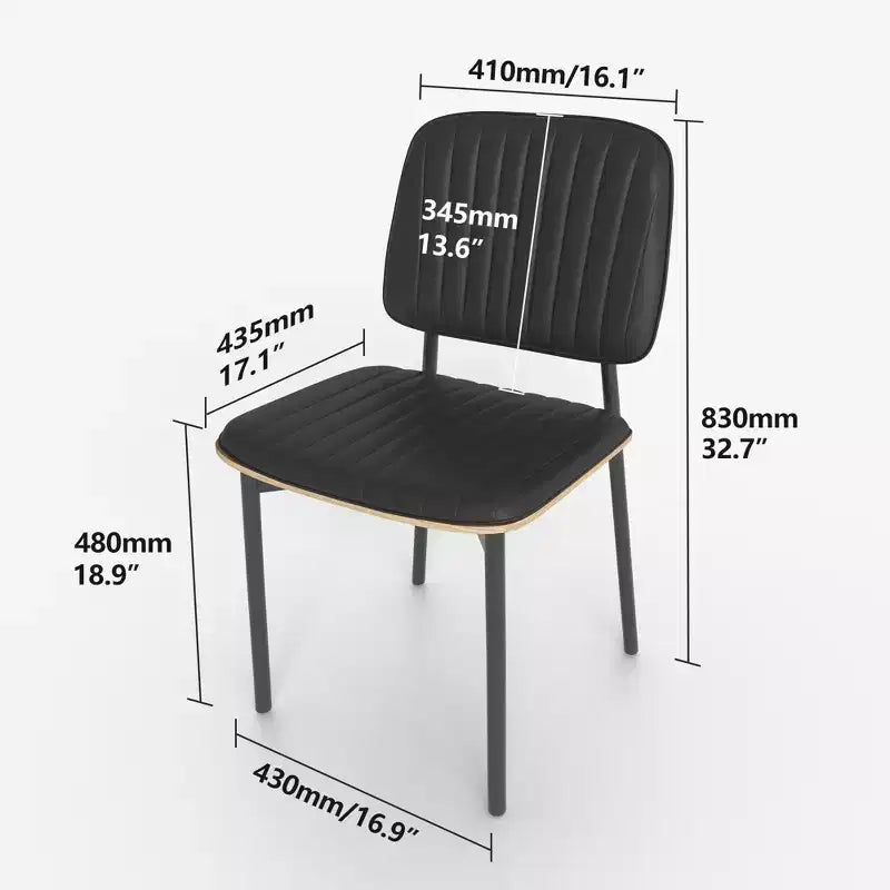 Gaoyangjiaju 32.7 Inch 4 Pack PU Leather Dining Chairs with Metal Frame Modern Accent Chairs for Dining Room Kitchen
