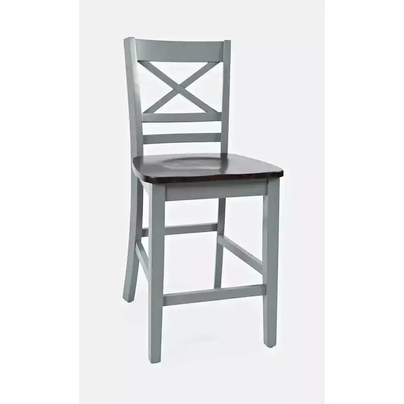 Jofran, Asbury Park Solid Acacia Farmhouse X Back Stool (Set of 2)