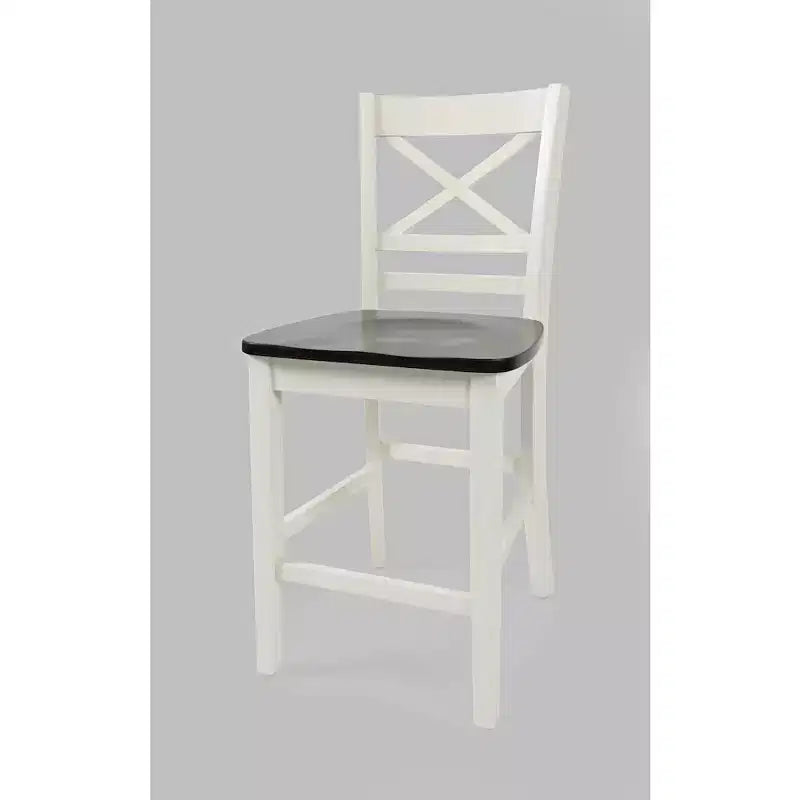 Jofran, Asbury Park Solid Acacia Farmhouse X Back Stool (Set of 2)
