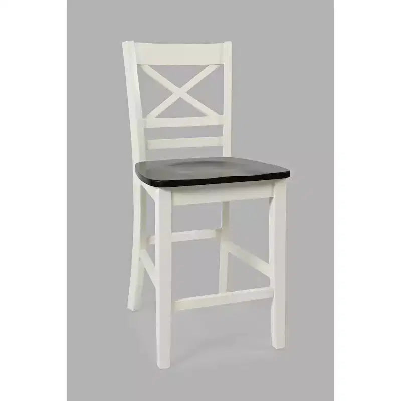 Jofran, Asbury Park Solid Acacia Farmhouse X Back Stool (Set of 2)