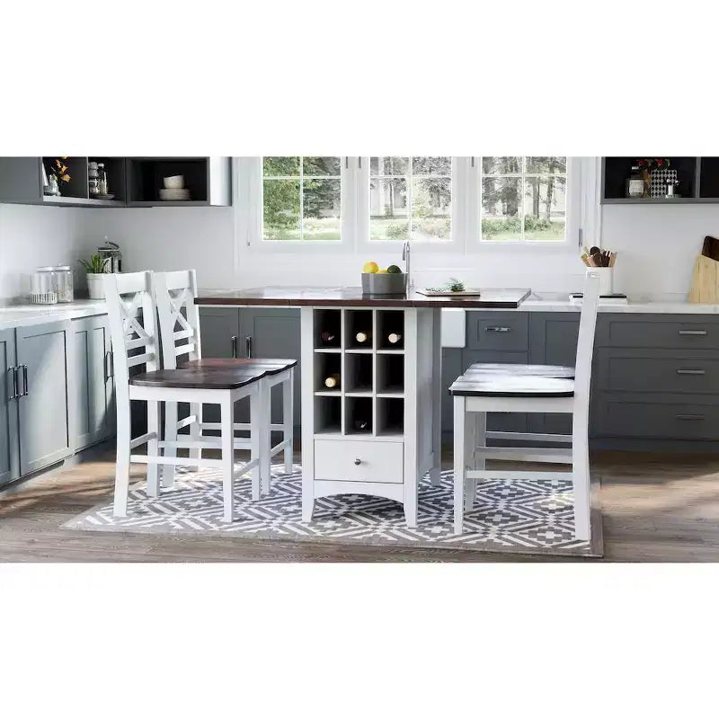Jofran, Asbury Park Solid Acacia Farmhouse X Back Stool (Set of 2)