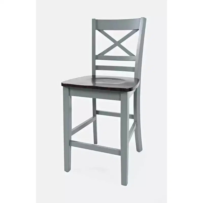 Jofran, Asbury Park Solid Acacia Farmhouse X Back Stool (Set of 2)