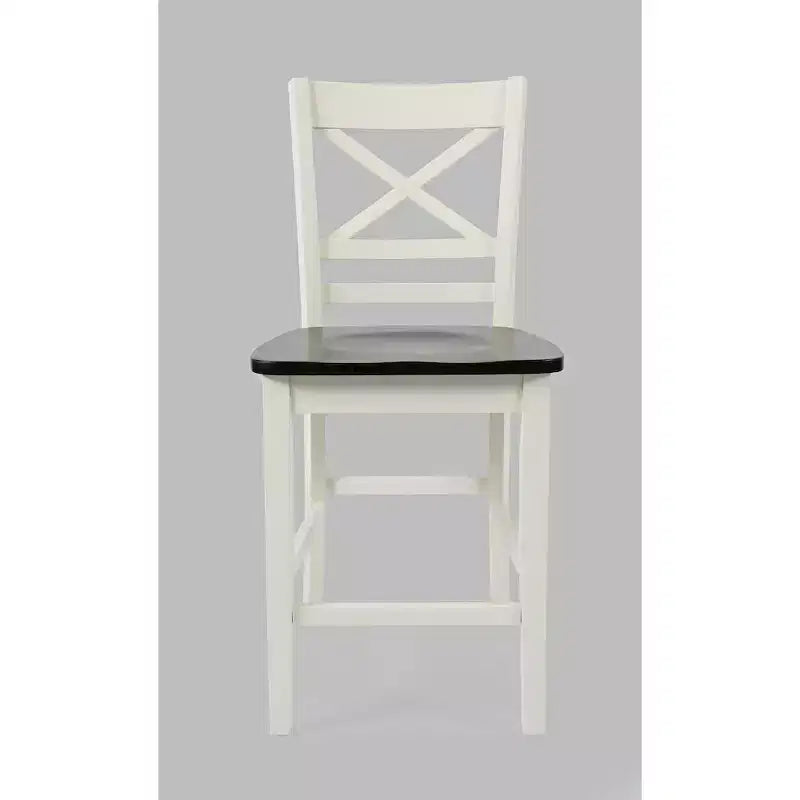 Jofran, Asbury Park Solid Acacia Farmhouse X Back Stool (Set of 2)