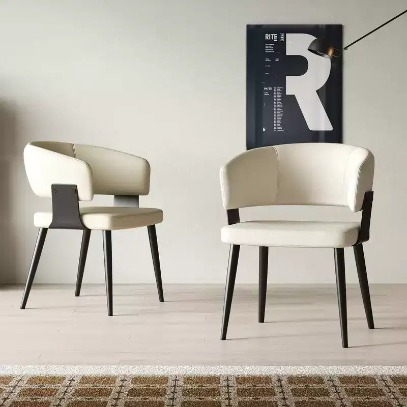 Luck Live Modern Set of 2 Upholstered Dining Chairs with Metal Feet, Soft Padded Seat & Back, Stylish Accent Chairs for Home Office & Kitchen