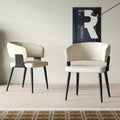 Luck Live Modern Set of 2 Upholstered Dining Chairs with Metal Feet, Soft Padded Seat & Back, Stylish Accent Chairs for Home Office & Kitchen