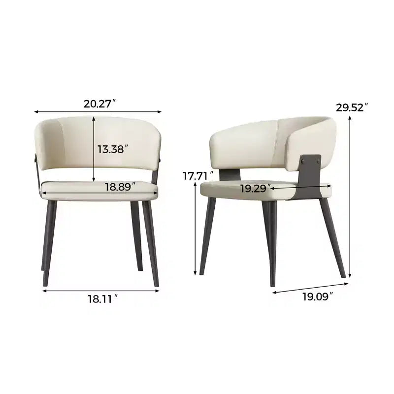 Luck Live Modern Set of 2 Upholstered Dining Chairs with Metal Feet, Soft Padded Seat & Back, Stylish Accent Chairs for Home Office & Kitchen