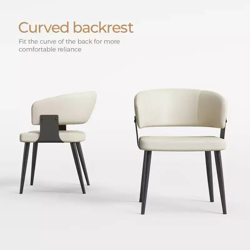 Luck Live Modern Set of 2 Upholstered Dining Chairs with Metal Feet, Soft Padded Seat & Back, Stylish Accent Chairs for Home Office & Kitchen