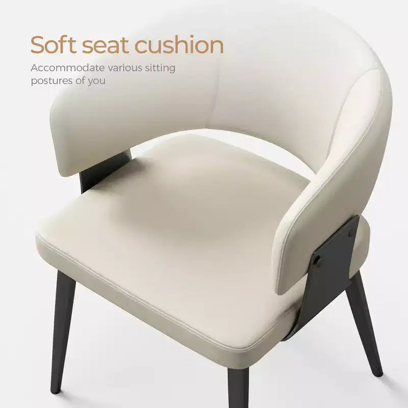 Luck Live Modern Set of 2 Upholstered Dining Chairs with Metal Feet, Soft Padded Seat & Back, Stylish Accent Chairs for Home Office & Kitchen