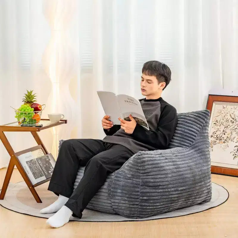 TUYOHW 400LB Capacity Bean Bag Chair,Oversized Corduroy Lounger with Armrests,High-Resilience Foam for Adults & Teens