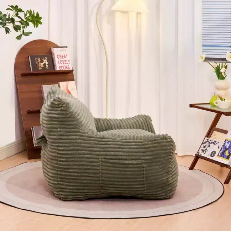 TUYOHW 400LB Capacity Bean Bag Chair,Oversized Corduroy Lounger with Armrests,High-Resilience Foam for Adults & Teens