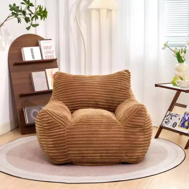 TUYOHW 400LB Capacity Bean Bag Chair,Oversized Corduroy Lounger with Armrests,High-Resilience Foam for Adults & Teens