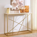 Lumen Marble Console Table - CNS3702A - White Marble/Gold - Safavieh