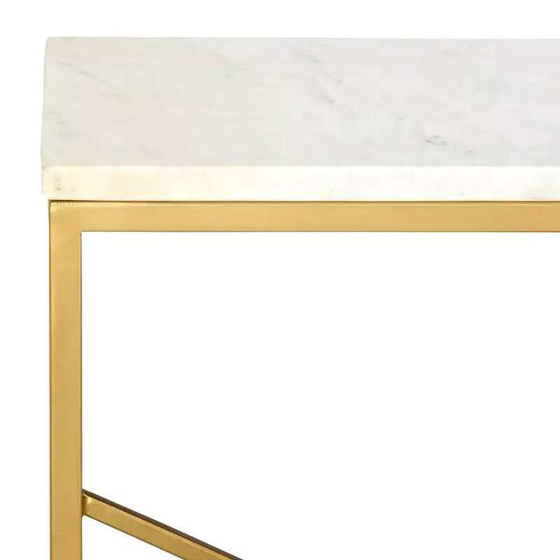Lumen Marble Console Table - CNS3702A - White Marble/Gold - Safavieh