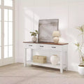 Entryway Table, Console Table with 3 Storage Drawers, 3 Tier Farmhouse Wooden Sofa Table, Hallway Tables for Entryway, Living Room