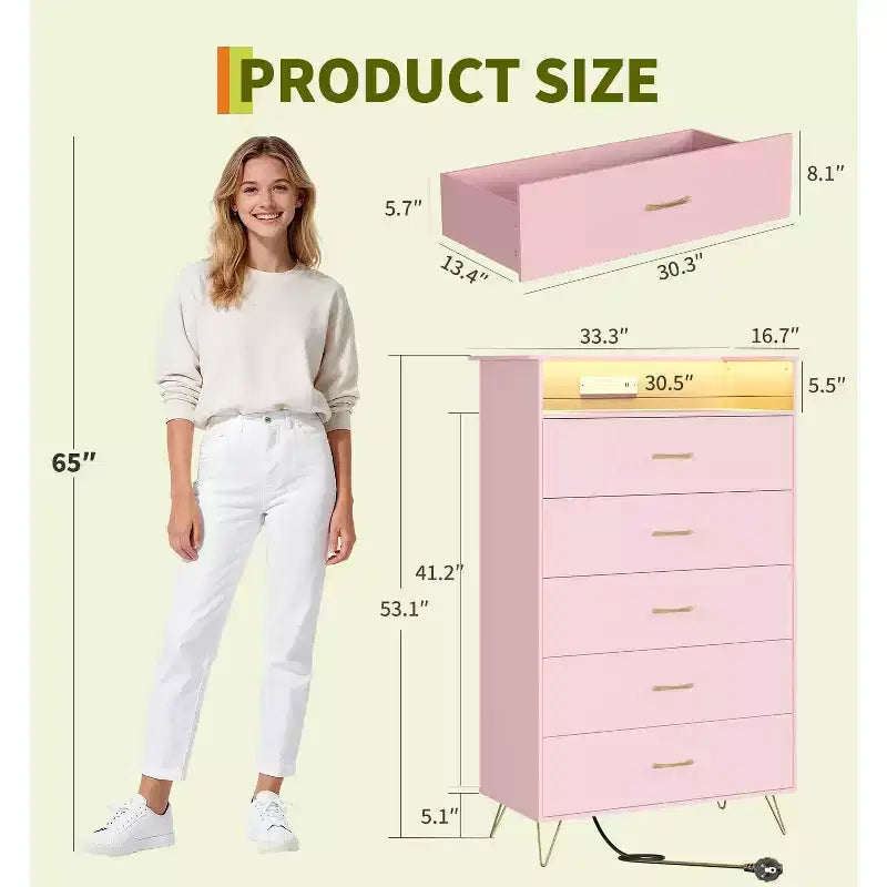WhiteTall 4-Drawer Dresser with Modern Design, Large Capacity Storage Organizer for Bedroom , Multi-Functional Cabinet with Smooth Glide Drawers