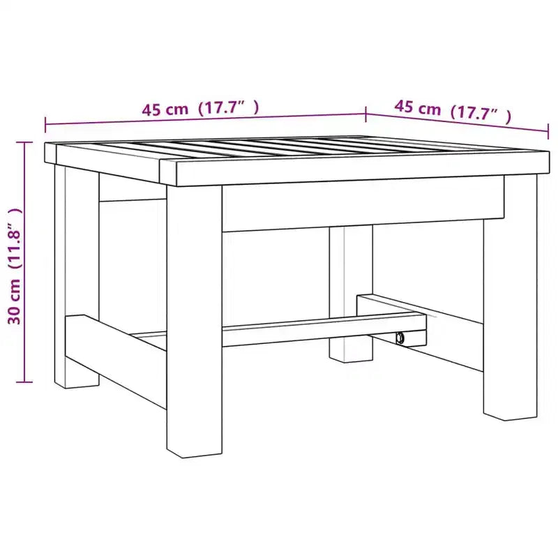 vidaXL Coffee Table 17.7x17.7x11.8 Solid Wood Teak