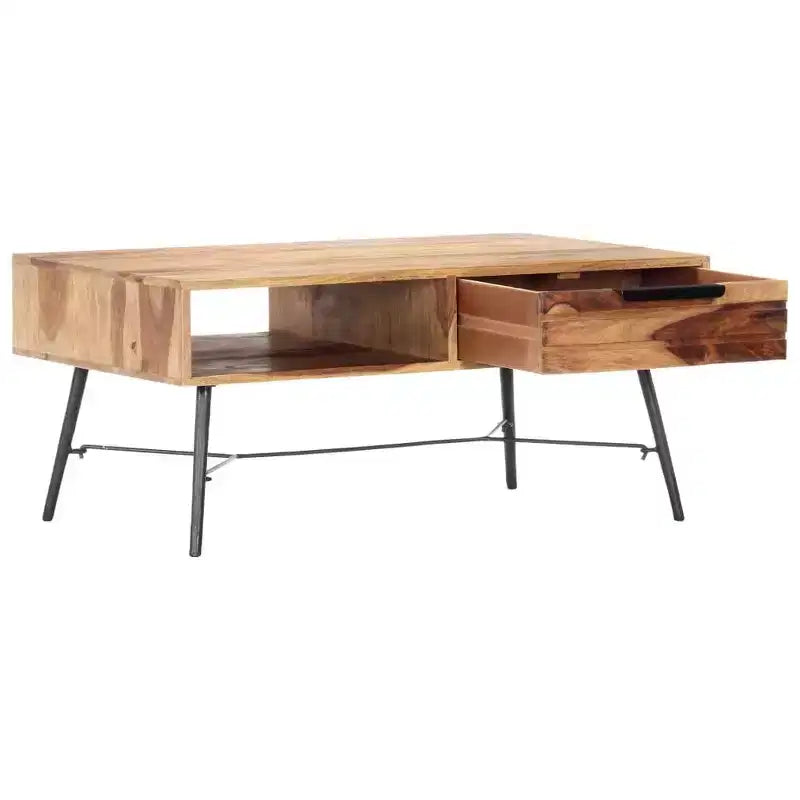 vidaXL Coffee Table 34.6x21.7x15.7 Solid Acacia Wood