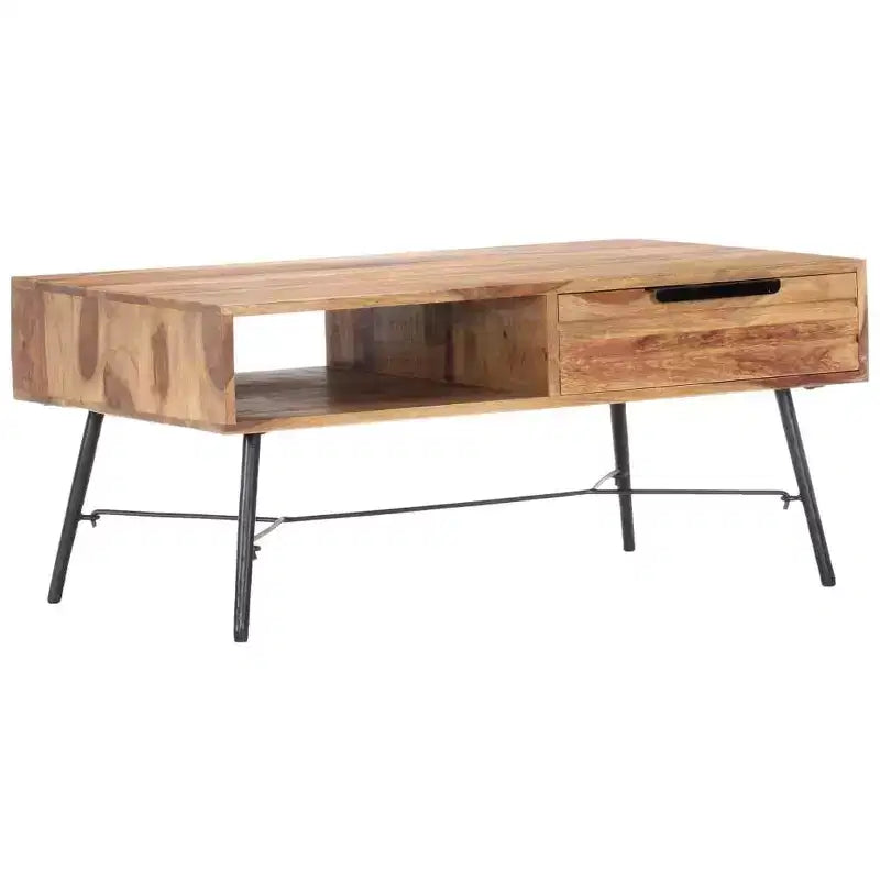 vidaXL Coffee Table 34.6x21.7x15.7 Solid Acacia Wood