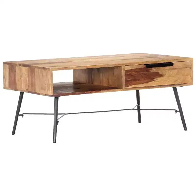vidaXL Coffee Table 34.6x21.7x15.7 Solid Acacia Wood