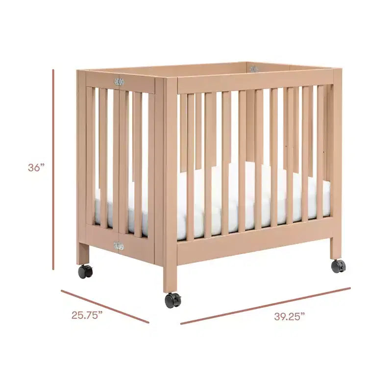 Babyletto Origami Mini Portable Folding Crib with Wheels