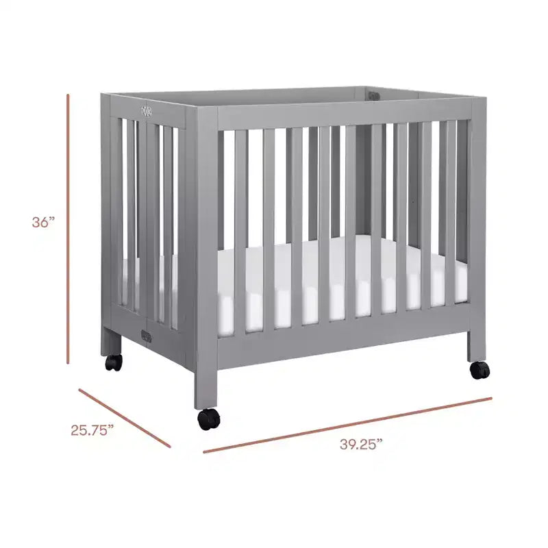 Babyletto Origami Mini Portable Folding Crib with Wheels