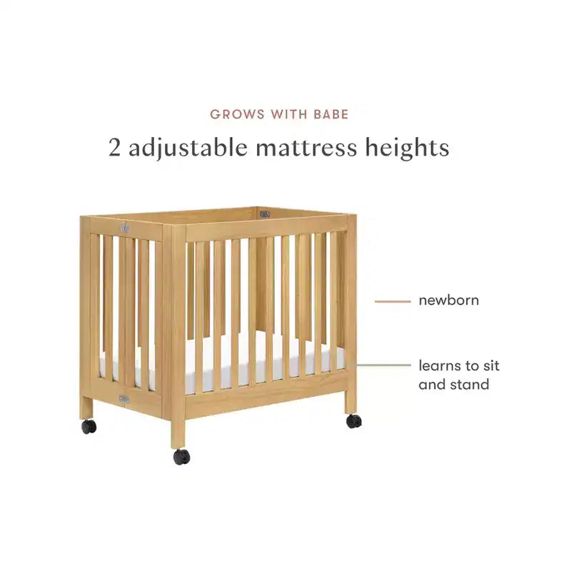 Babyletto Origami Mini Portable Folding Crib with Wheels