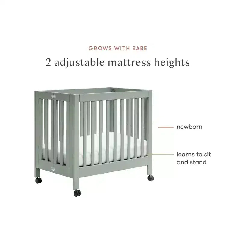 Babyletto Origami Mini Portable Folding Crib with Wheels