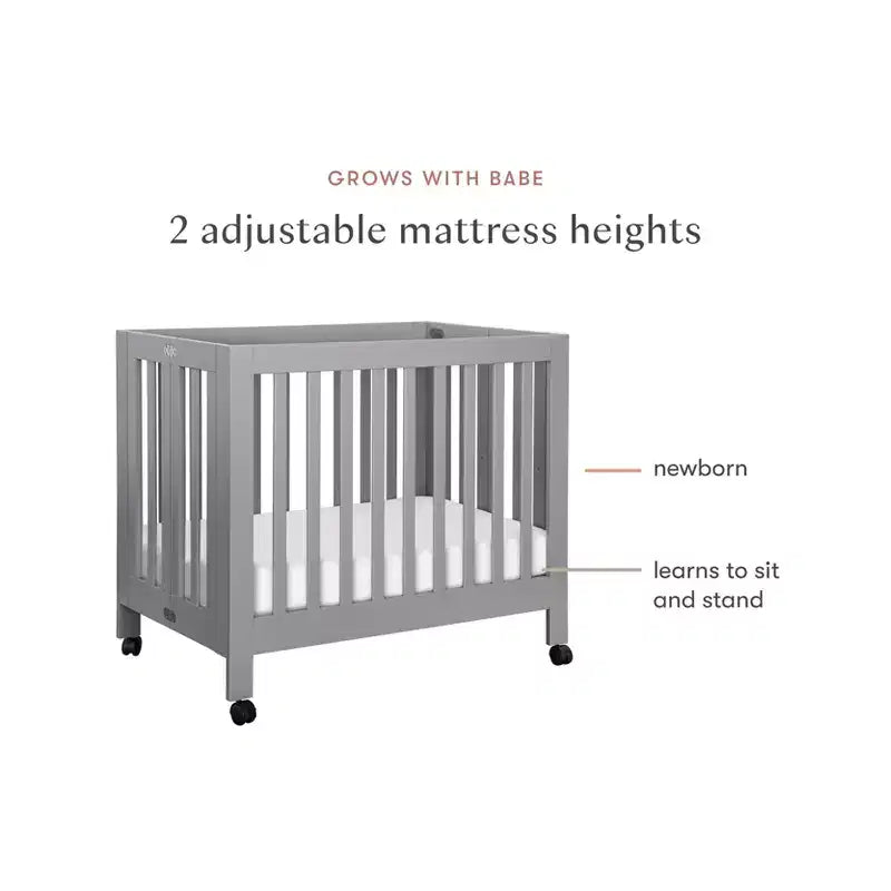 Babyletto Origami Mini Portable Folding Crib with Wheels
