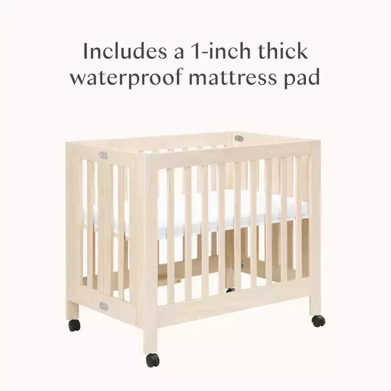 Babyletto Origami Mini Portable Folding Crib with Wheels