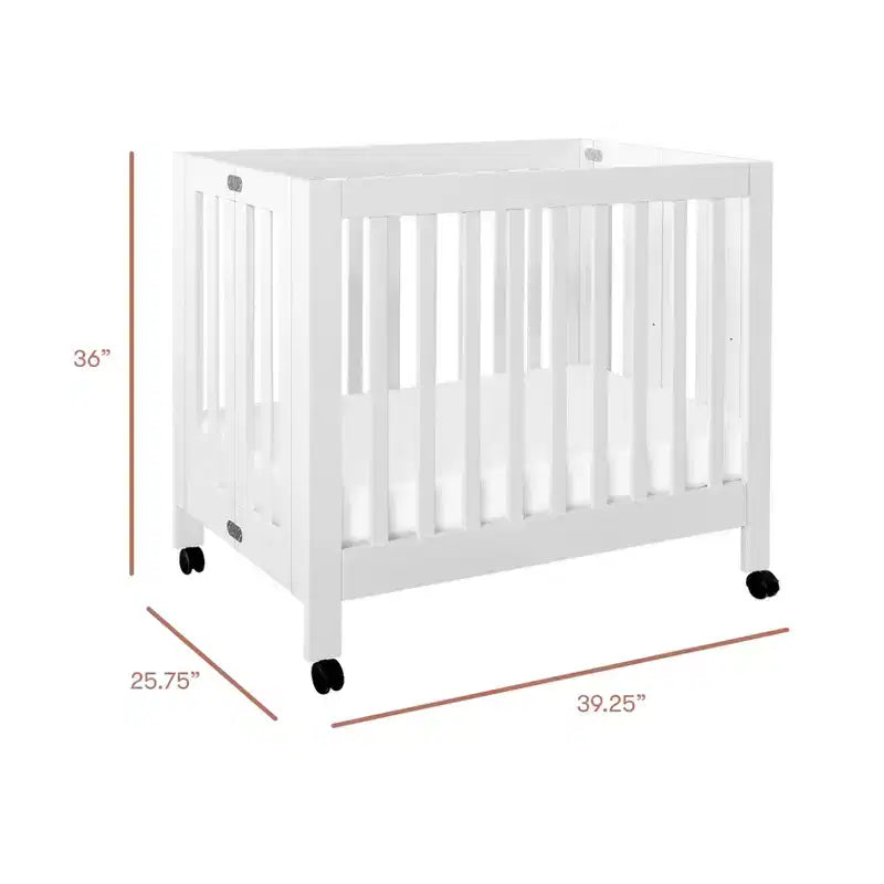 Babyletto Origami Mini Portable Folding Crib with Wheels