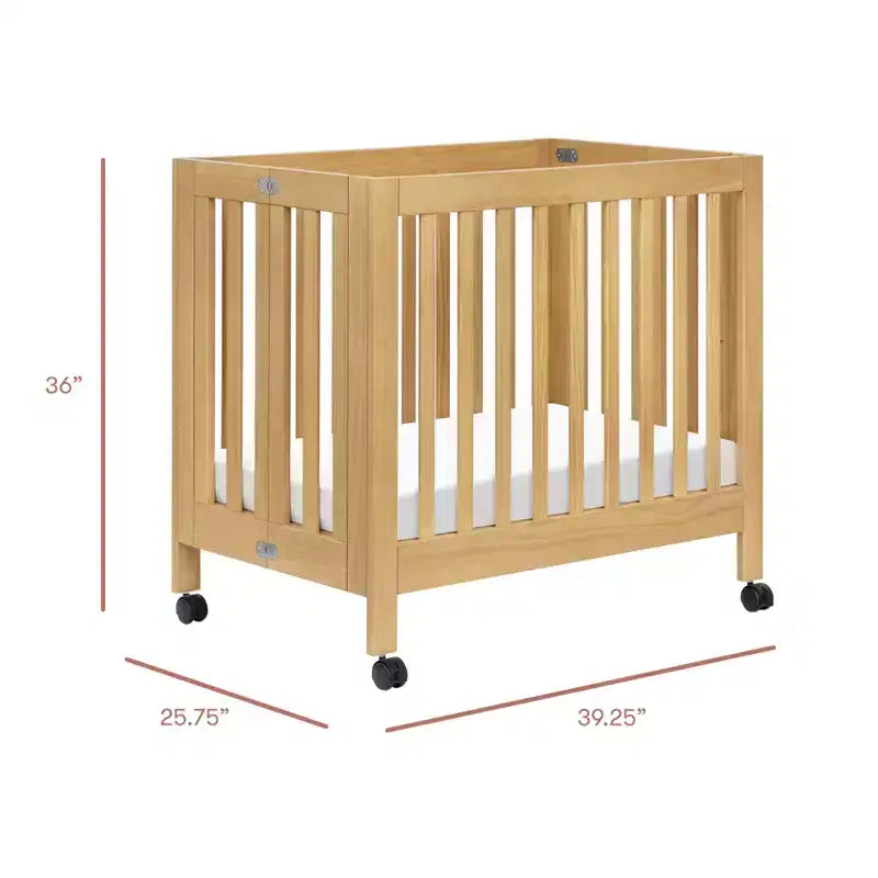 Babyletto Origami Mini Portable Folding Crib with Wheels