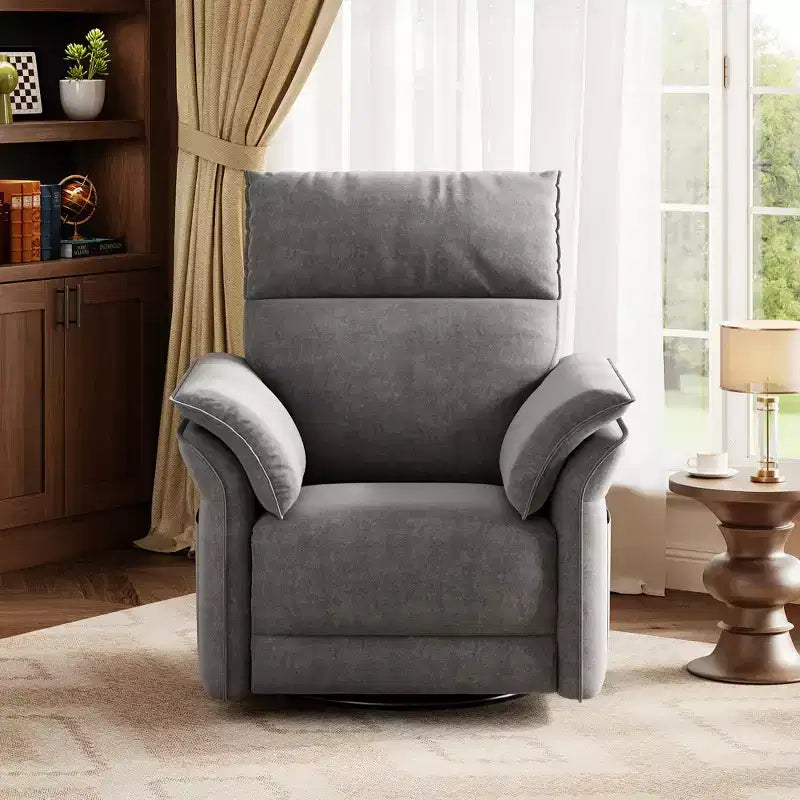 Power Recliner Swivel Rocker: 270 Glider, USB Port, Chenille upholstered , Double Armrests - for Living Room & Nursery