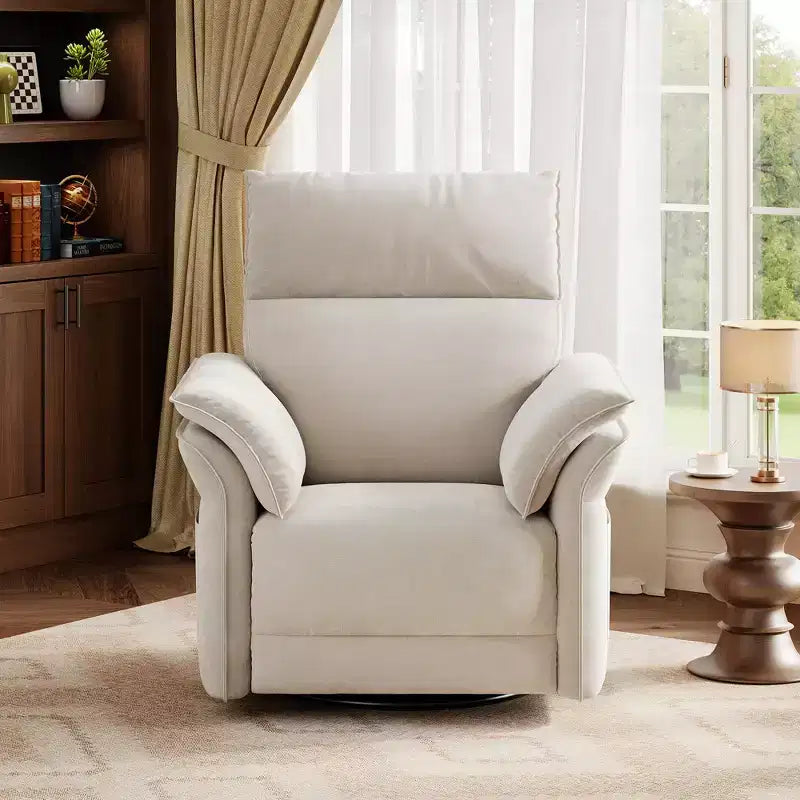 Power Recliner Swivel Rocker: 270 Glider, USB Port, Chenille upholstered , Double Armrests - for Living Room & Nursery