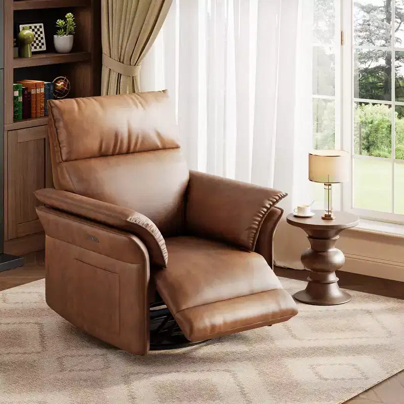 Power Recliner Swivel Rocker: 270 Glider, USB Port, Chenille upholstered , Double Armrests - for Living Room & Nursery